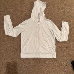 Athleta Girl White Zip-Up Hoodie